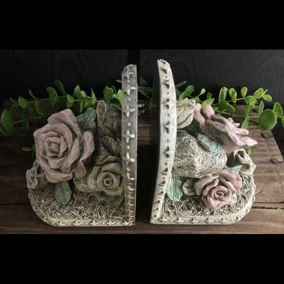 Vintage Southwestern Matching Cactus Rose Bookends